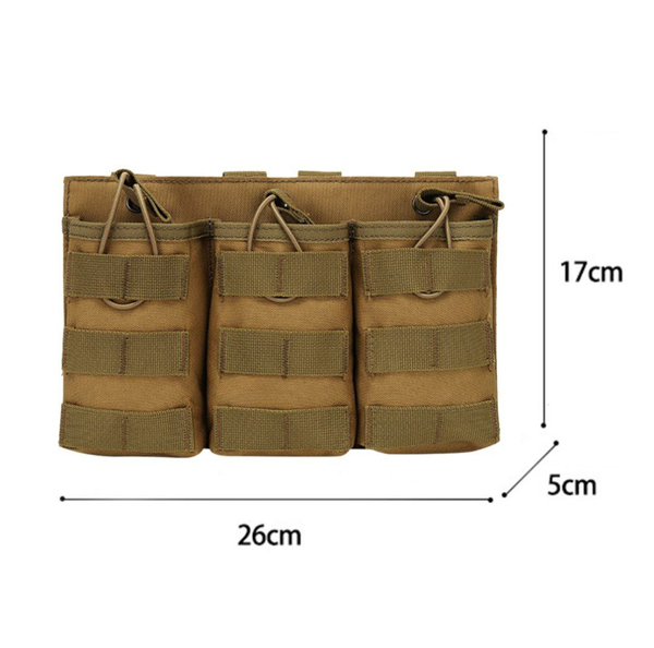 Подсумок тройной для 6 магазинов песок