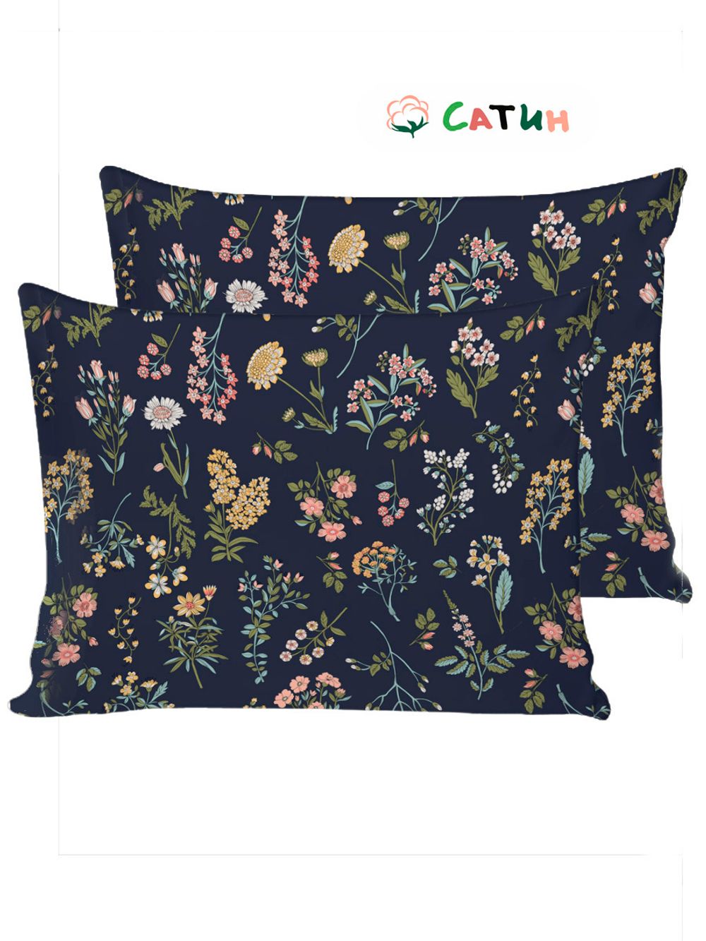 Постельное белье сатин Milky Garden "Botany/Botany" семейное Наволочка 50х70 см 2 шт Простынь 240x215 см Пододеяльник 145x215 см 2шт