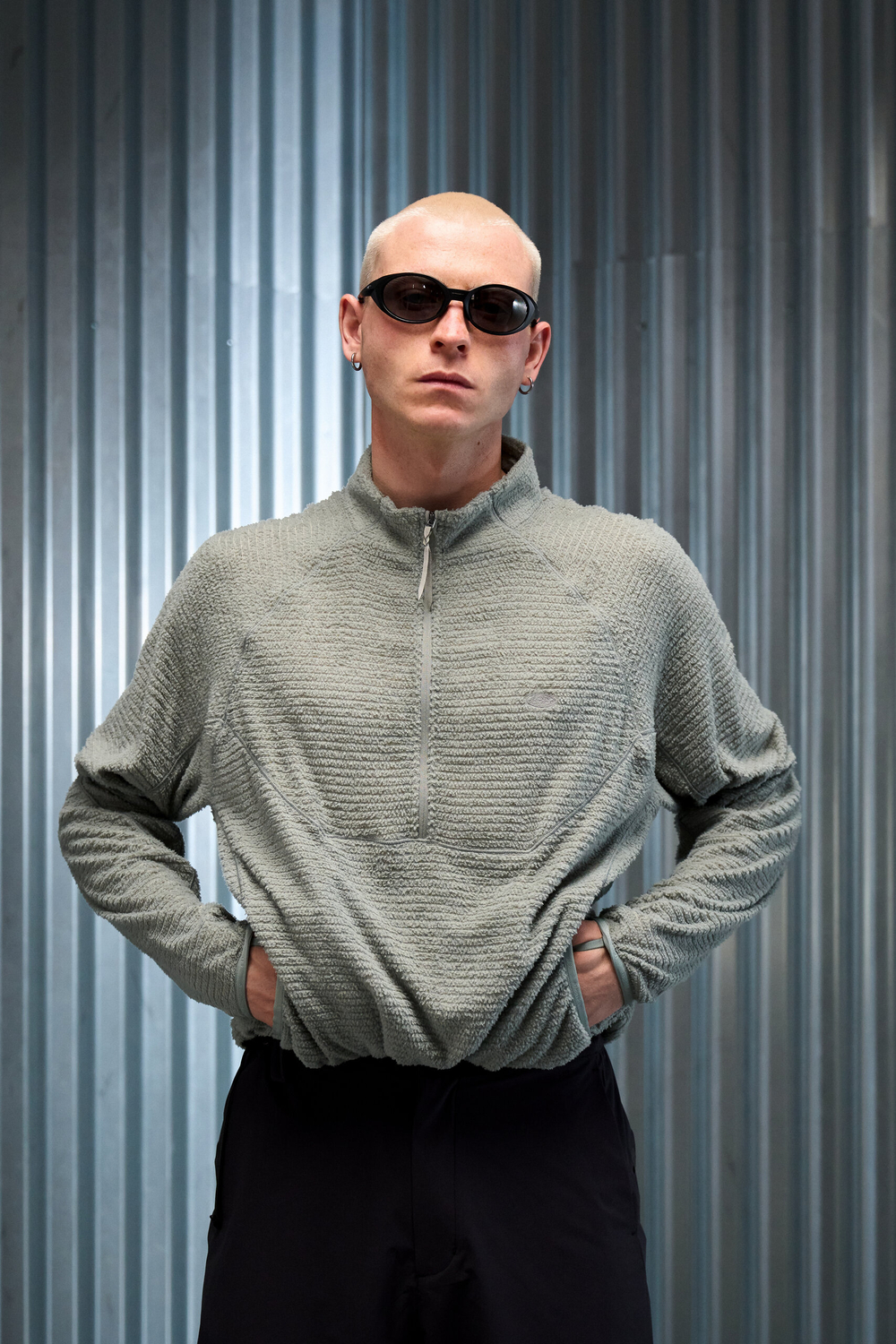 Лонгслив Nothomme Blue P-down Lightweight Half-zip Longsleeve "Usnea Green"