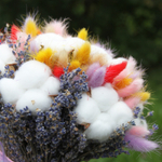 Букет сухоцветов из лагурус, хлопка, лаванды - комплимент