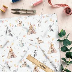 Ткань саржа акварельные вигвамы