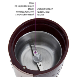 Кофемолка электрическая 200 Вт, 100 г АКСИНЬЯ КС-602 коричневая