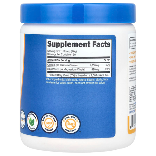 Nutricost, Кальций и магний, персик и манго, 300 г (10,7 унции)