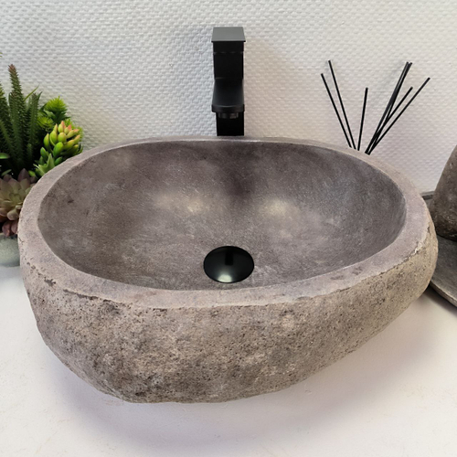 Раковина из речного камня RS-64114 (47*39*16) 0122