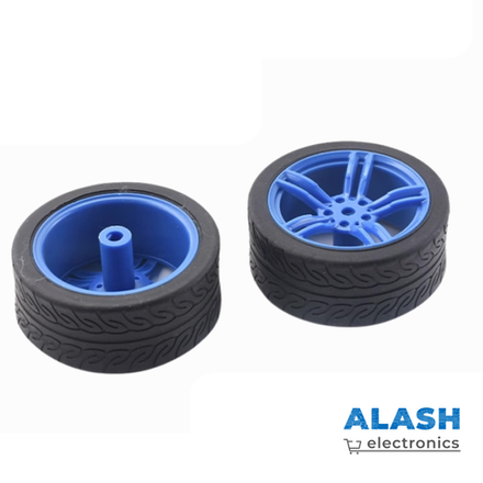 Колесо 65 мм для роботов, синее с черной вставкой