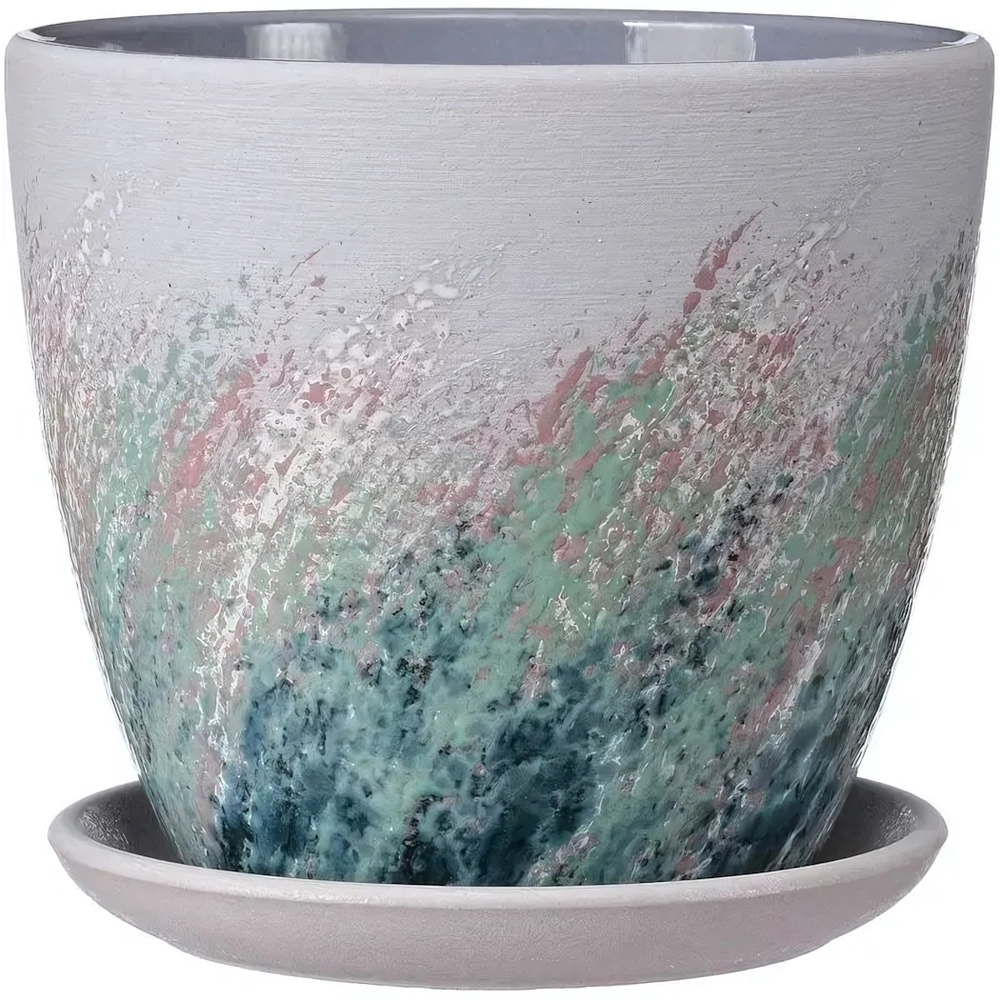 Горшок керамический Живопись сиреневый крокус №1