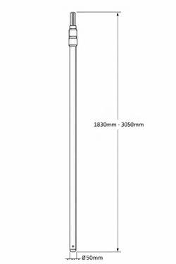 Pipe and Drape DGS - Регулируемая вертикальная стойка черная (183 - 305cm)