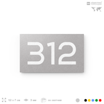 Номер на дверь 312, табличка на дверь для офиса, квартиры, кабинета, аудитории, склада, серая 120х70 мм, Айдентика Технолоджи