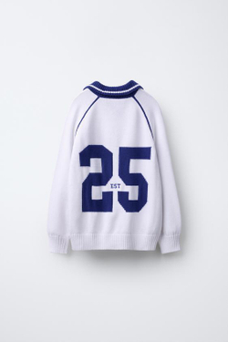 ZARA ДЖЕМПЕР С НАШИВКОЙ NEW YORK GIANTS © NFL, ЭКРЮ/СИНИЙ