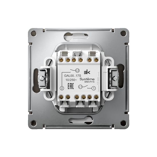 Выключатель кнопочный 2-кл. ArtGallery 10AX быстрозажим. клем. механизм мокко SE GAL000617S