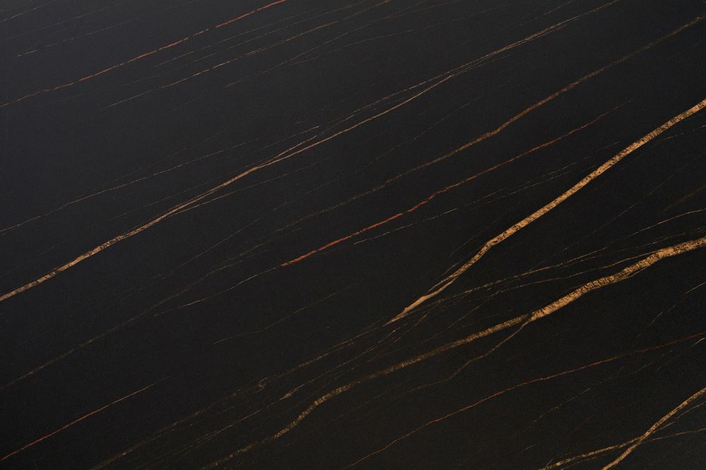 "Рио" стол из HPL 300х120см, цвет столешницы "черный мрамор", угол R3мм