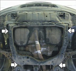 Защита картера Двигателя, КПП. 2 мм, Сталь. для Lexus RX 300 1997-2003, Toyota Harrier 1998-2003 MOTODOR.05001