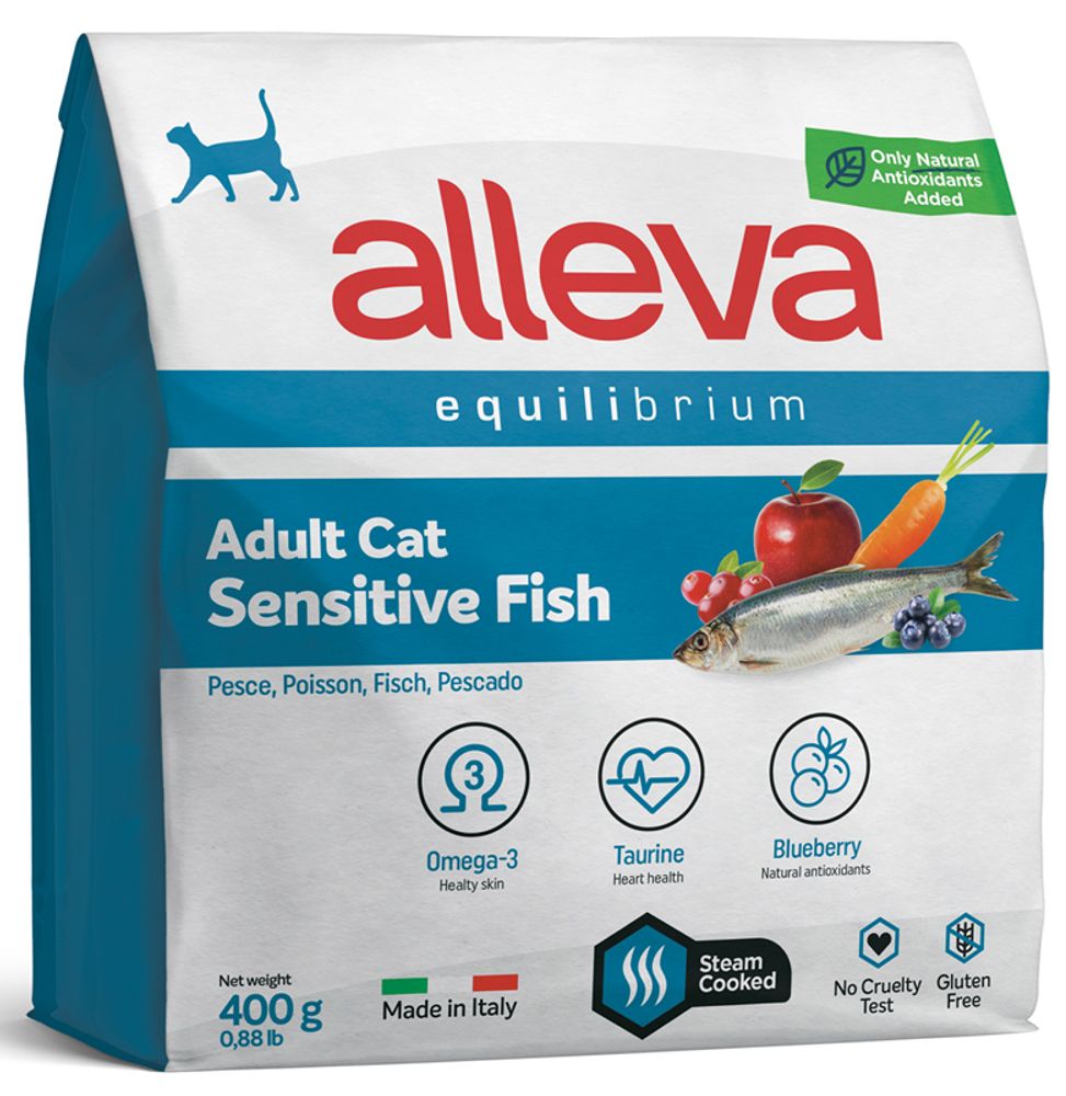 ALLEVA EQUILIBRIUM CAT д/к Adult Sensitive Fish / взр с рыбой 0,4 кг