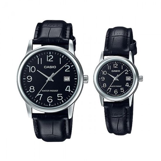 Парные часы Casio Standard: MTP-V002L-1B и LTP-V002L-1B