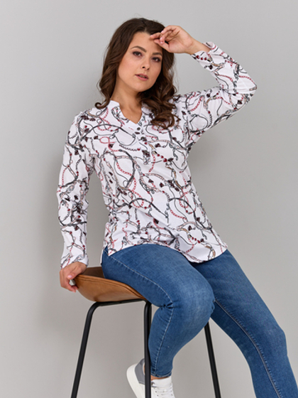 Блузка БЛ-22/белыйремни-цепи