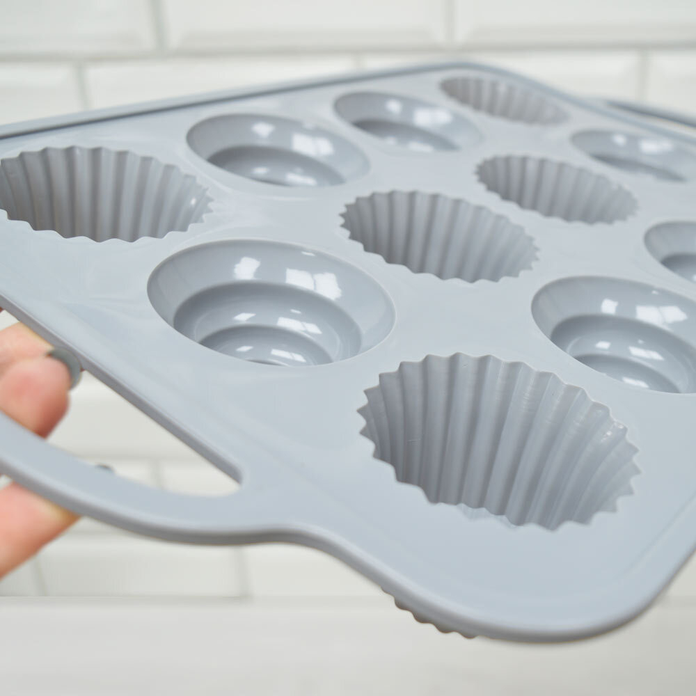 Форма для выпечки силиконовая с металлическим каркасом, 12 ячеек, 37.5*23см