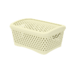 Корзина с крышкой Ромбики АльтПласт (255х190х120мм)
