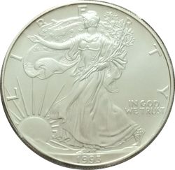 1 Доллар 1993 Шагающая СВОБОДА США Унция СЕРЕБРО