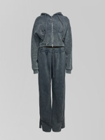 Костюм спортивный Rainbow Yan 1137 из укороченной толстовки с капюшоном и брюк с разрезами внизу