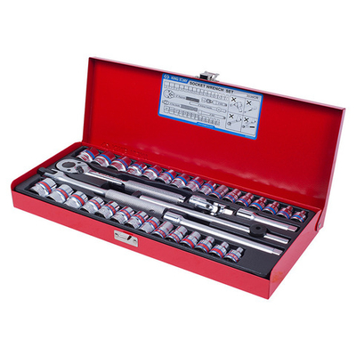 KING TONY (3036CR) Набор торцевых головок с принадлежностями 3/8", 12-гранные, 6-22 мм и 1/4"-7/8", 36 предметов