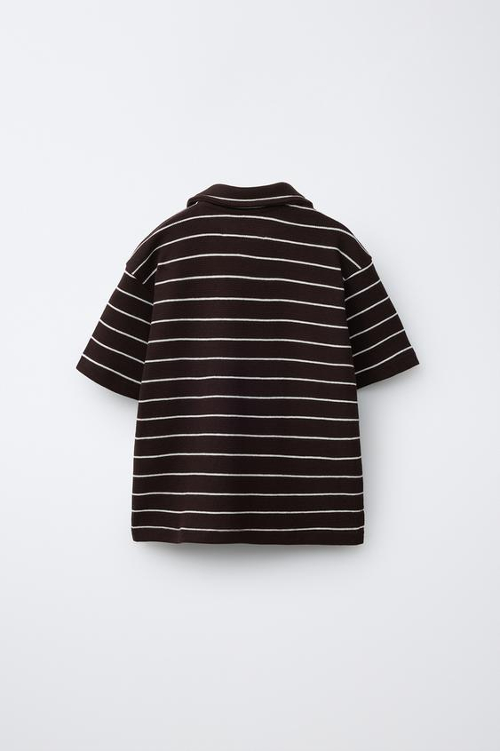 ZARA КОМПЛЕКТ ИЗ РУБАШКИ И ШОРТОВ В ПОЛОСКУ, КОРИЧНЕВЫЙ