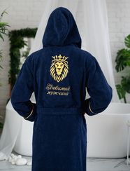 Халат мужской махровый с капюшоном "Любимый"