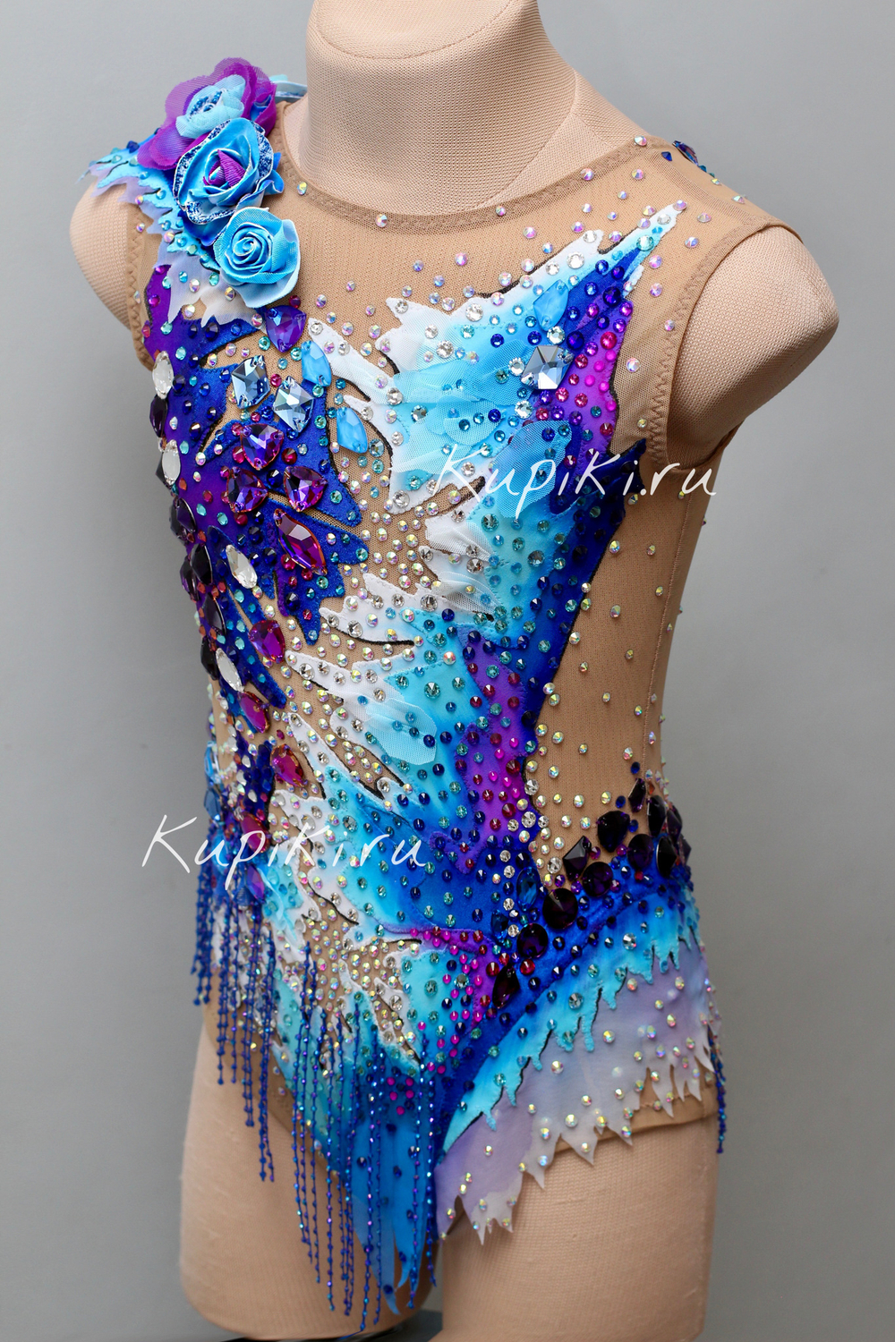Прокат купальника для художественной гимнастики, синий