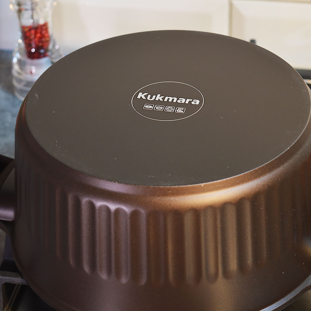 Кастрюля 3,2л Mokko Stella, а/пр литая со стеклянной крышкой