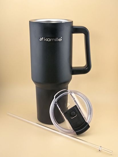 Термокружка 1,2 л. из нержавеющей стали Kamille KM 2172 с трубочкой