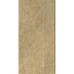 Paradyz Eremite Beige - Ступень простая структурная с насечками 300x600