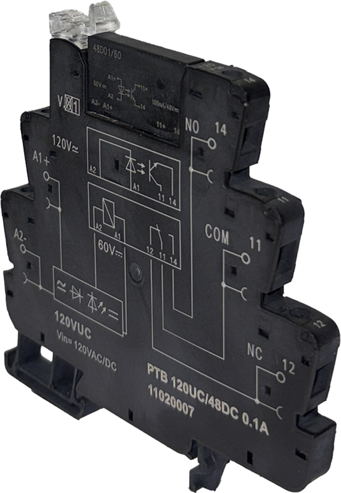 Реле твердотельное 120VUC/48VDC, 0.1A, винтовой зажим, 11020007 РТВ