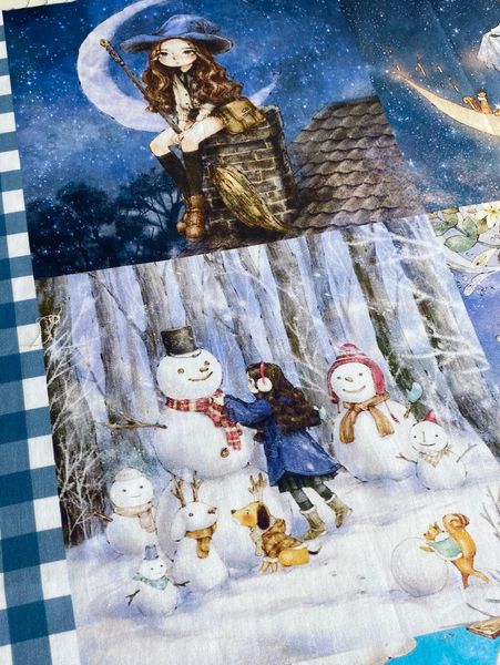 КУПОН Девочка и песик с рожками AEPPOL, 4 ряда - 16 картинок , 100% хлопок Handmade Fabrics 6