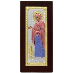 Геронтисса (Старица, Настоятельница). Икона Божьей Матери в серебряном окладе. 11 × 23 см.