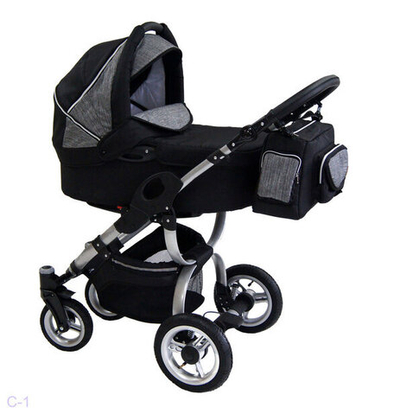 Детская коляска Reindeer City Cruise 2 в 1 (черный/серый)