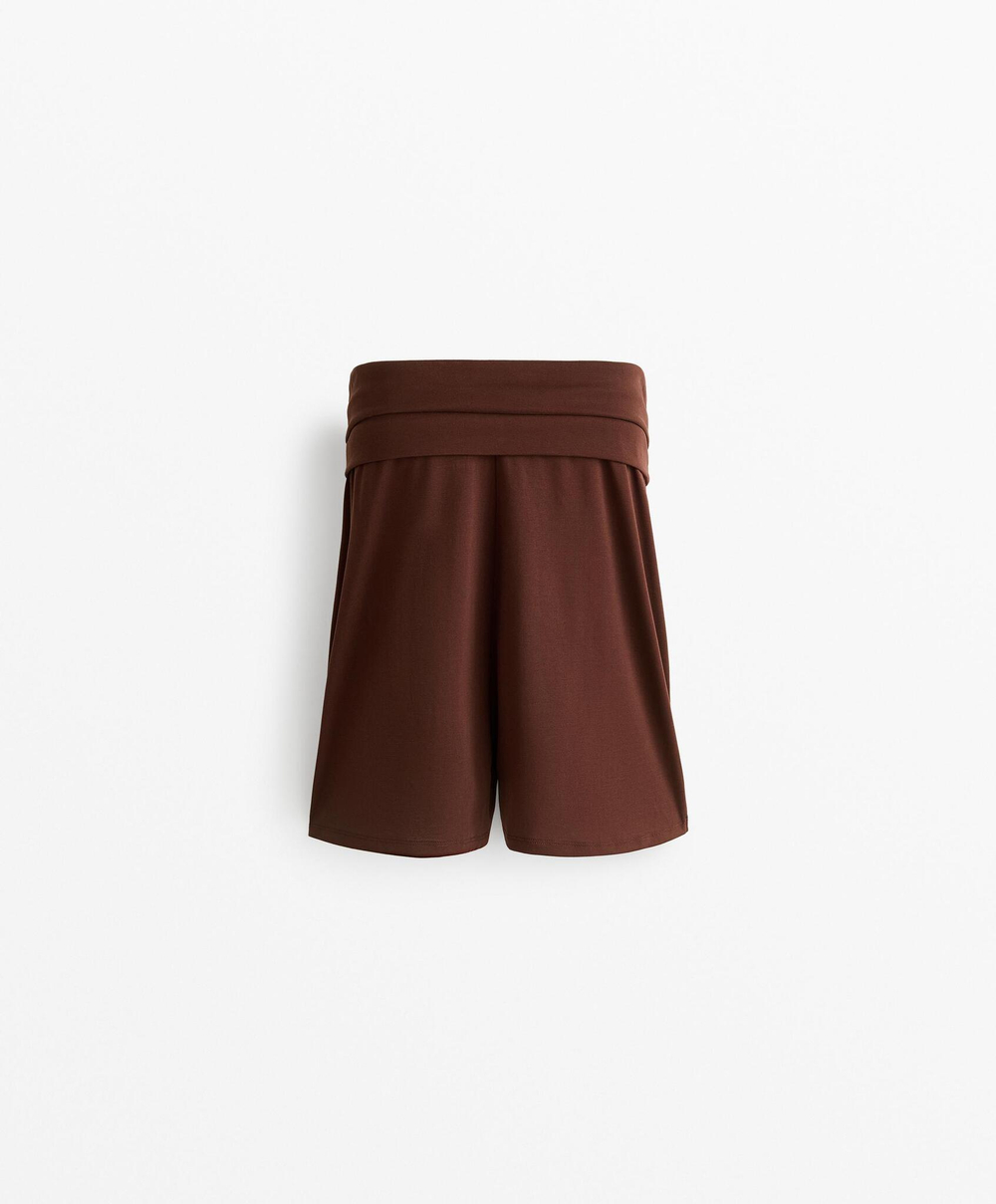 Oysho Шорты-юбка из модального саронга, шоколадный