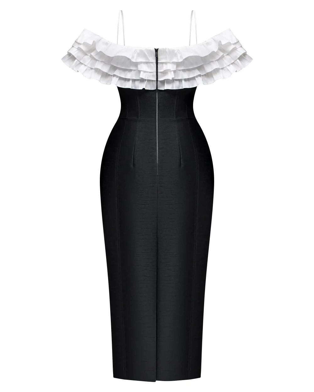 May midi, платье миди из черной тафты с розой