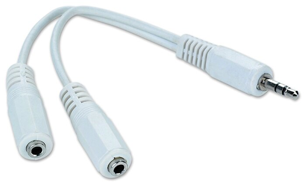Gembird CCA-415W, джек3.5-&gt;2х джек3.5 10см