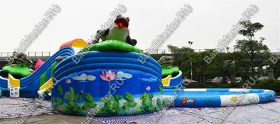 Надувной наземный аквапарк «Пруд с лотосами», 25*25*5 м