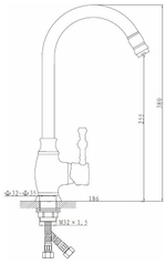 СМЕСИТЕЛЬ ДЛЯ КУХНИ ESKO TWIGGY TG 519B R-ИЗЛИВ ЧЕРНЫЙ 02059