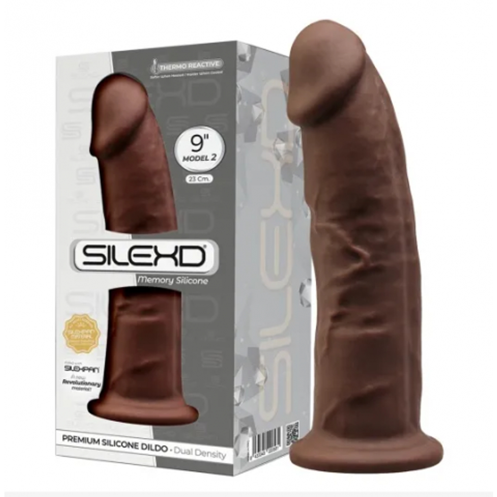 Фаллоимитатор SilexD Model 2 (22,8×5,4 см) с двойной плотностью коричневый