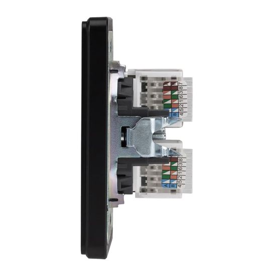 Розетка ROUND компьютерная двойная RJ45+RJ45 кат6 с/у оникс KRANZ