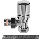 Клапан термостатический угловой STOUT Design - 1/2" (ВР/НР-американка, PN10, Tmax 120°C, EPTF уплотнение, цвет хром)