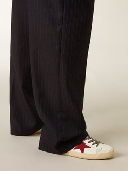 Men's Super Star with red suede star and green leather heel tab