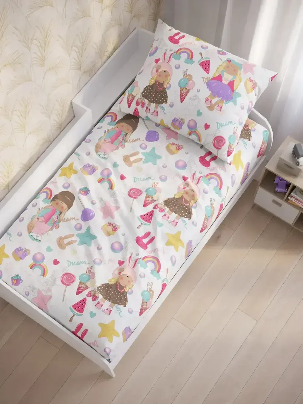 Наволочка комплект 2шт бязь Сказка "Сластена" 50x70 см на молнии