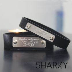 Парные кожаные браслеты с гравировкой на заказ для двоих