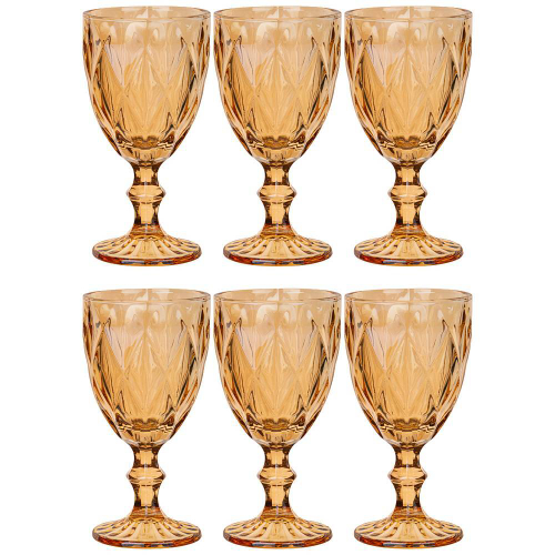 Набор бокалов для вина "Ромбо" 6шт 320мл серия "MUZA ION" медовый