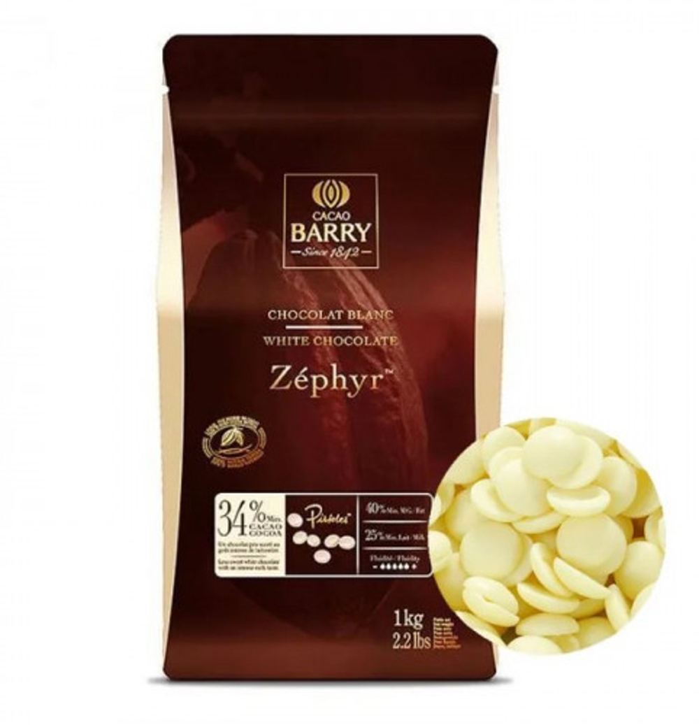 Белый шоколад Zephyr 34%, Cacao Barry, 500 гр