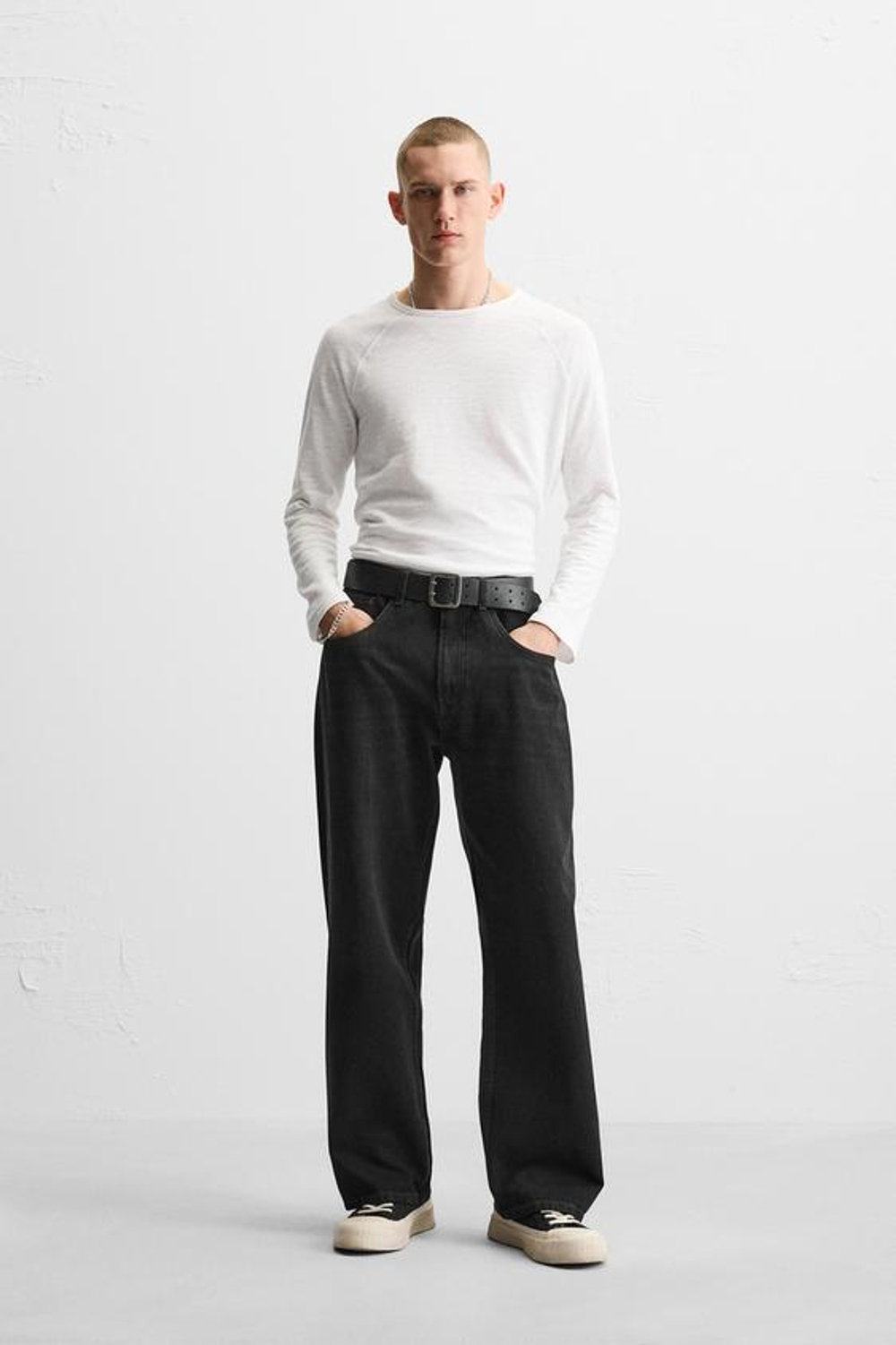 ZARA ДЖИНСЫ BAGGY FIT, ЧЕРНЫЙ