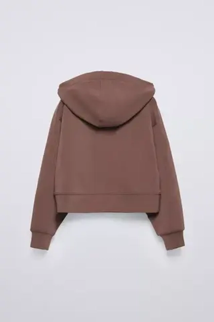 ZARA ТОЛСТОВКА ИЗ МЯГКОЙ ТКАНИ, КОРИЧНЕВЫЙ