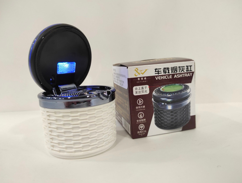 HT-926-3 / Пепельница-стакан "Часы" хром, белый (с подсветкой) HT-926-3 (1 шт.) =